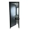 Grey oil sand glass door interior partition, frosted translucent anti-peeping sliding door for bathroom and kitchen Item Picture